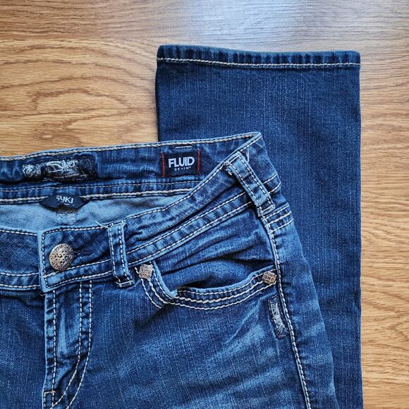 Silver Suki Mid Capri Jeans Womens W31 L22.5 Fluid Denim Medium Wash Stretch - Picture 3 of 13